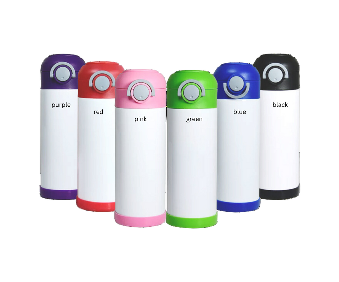 12 oz Kids Flip Top Tumbler (Solid) by Neptune Transfers