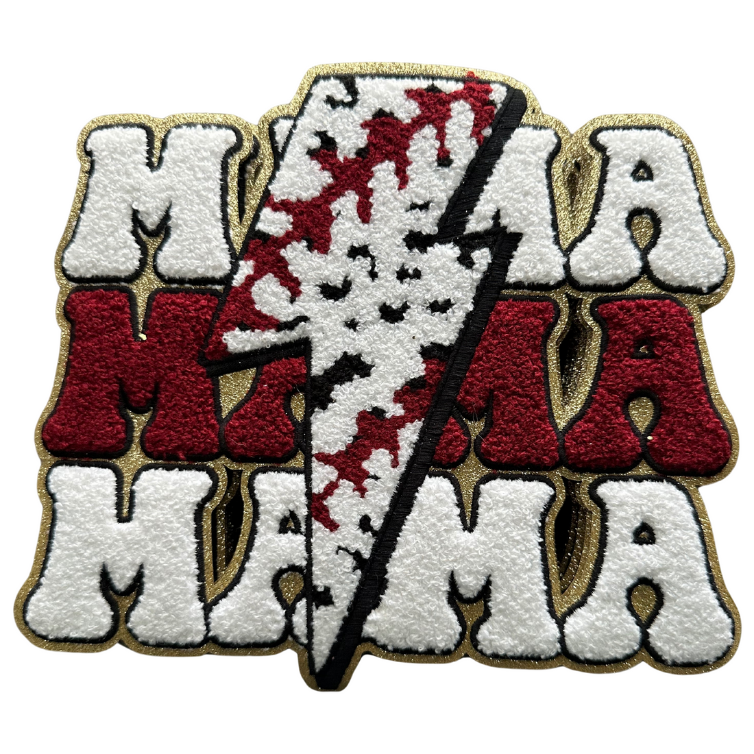 Trio Mama Baseball Chenille Patch by Neptune Transfers